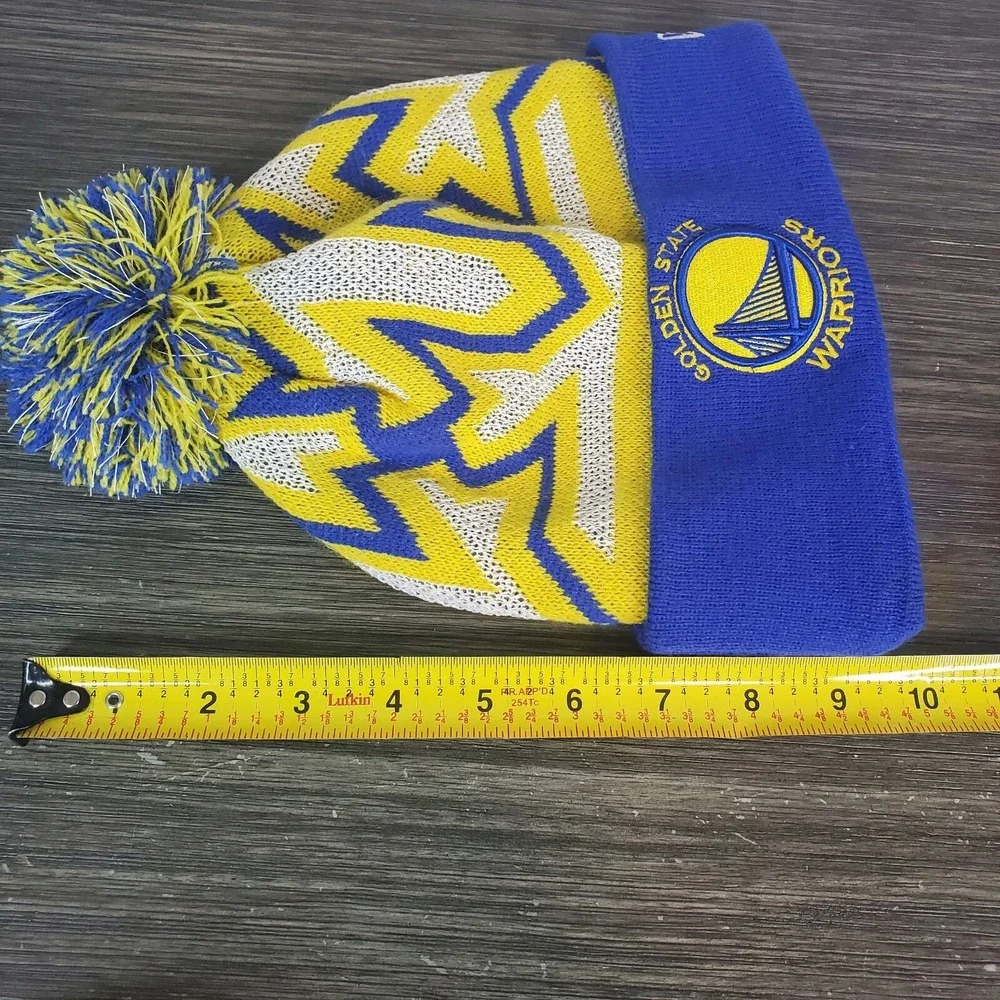 NBA New Era Golden State‎ Warriors Beanie Hat Winter Ski Cap, Retro Design